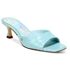 SAM EDELMAN Circus Jodi Light Blue Slip-On Heeled Open Toe Sandal Size 9